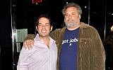 David Kimowitz, left, with comedian Artie Lange, attends the grand opening of The Stand comedy club in New York City, September 20, 2012. (Michael N. Todaro/Getty Images via JTA)