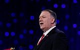 US Secretary of State Mike Pompeo speaks at the 101st National Convention of The American Legion in Indianapolis, August 27, 2019. (AP Photo/Michael Conroy)