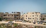 Illustrative: homes in the northern town of Jisr az-Zarka, May 26, 2018. (Luke Tress/Times of Israel)