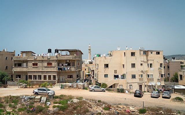 Illustrative: homes in the northern town of Jisr az-Zarka, May 26, 2018. (Luke Tress/Times of Israel) Illustrative: homes in the northern town of Jisr az-Zarka, May 26, 2018. (Luke Tress/Times of Israel)