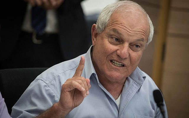 Welfare Minister Haim Katz attends a Finance Committee meeting discussing raising the age of retirement for women at the Knesset on November 13, 2017. (Hadas Parush/Flash90) Welfare Minister Haim Katz attends a Finance Committee meeting discussing raising the age of retirement for women at the Knesset on November 13, 2017. (Hadas Parush/Flash90)