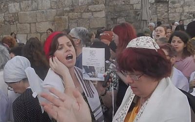 Women of the Wall at the Western Wall on August 2, 2019 (Courtesy Women of the Wall)