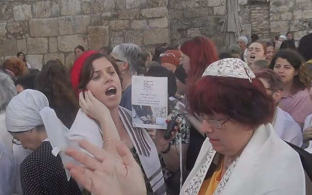 Women of the Wall at the Western Wall on August 2, 2019 (Courtesy Women of the Wall)