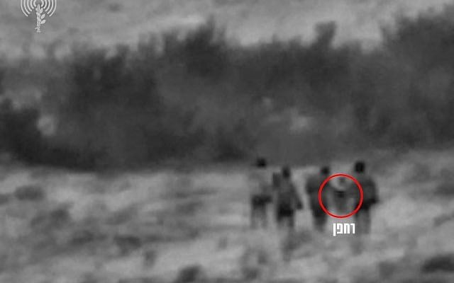 IDF footage of what the army says are Iranian operatives attempting to launch an explosives-laden drone into northern Israel from a Syrian border town on August 22, 2019. (Israel Defense Forces) IDF footage of what the army says are Iranian operatives attempting to launch an explosives-laden drone into northern Israel from a Syrian border town on August 22, 2019. (Israel Defense Forces)