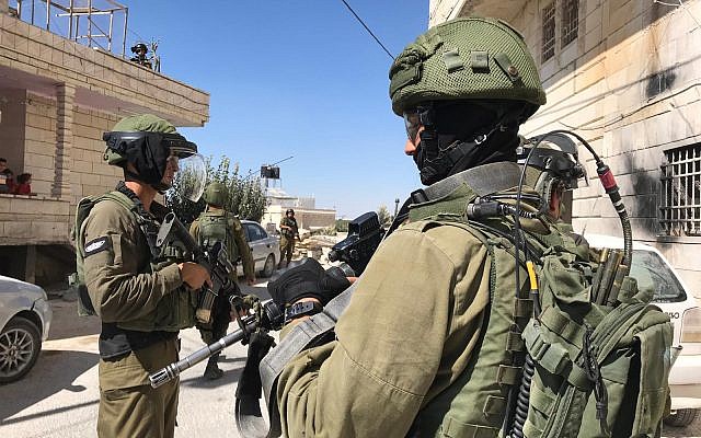 IDF soldiers during searches in the West Bank for the terrorists who killed Dvir Sorek, on August 9, 2019. (Israel Defense Forces) IDF soldiers during searches in the West Bank for the terrorists who killed Dvir Sorek, on August 9, 2019. (Israel Defense Forces)
