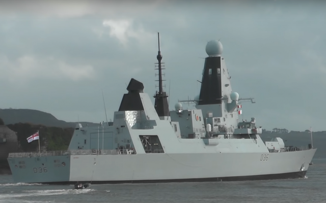 The HMS Defender seen off the British shore in 2018 (YouTube screenshot) The HMS Defender seen off the British shore in 2018 (YouTube screenshot)