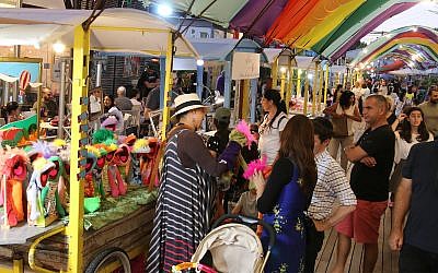 A market area in Jerusalem's historical First Station. (Shmuel Bar-Am)