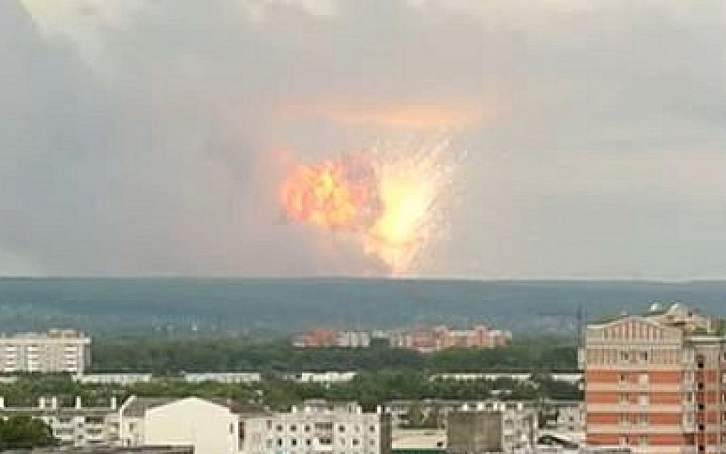 An explosion on August 8 at the Nenoksa Missile Test Site near Severodvinsk, Russia. (YouTube screenshot) An explosion on August 8 at the Nenoksa Missile Test Site near Severodvinsk, Russia. (YouTube screenshot)