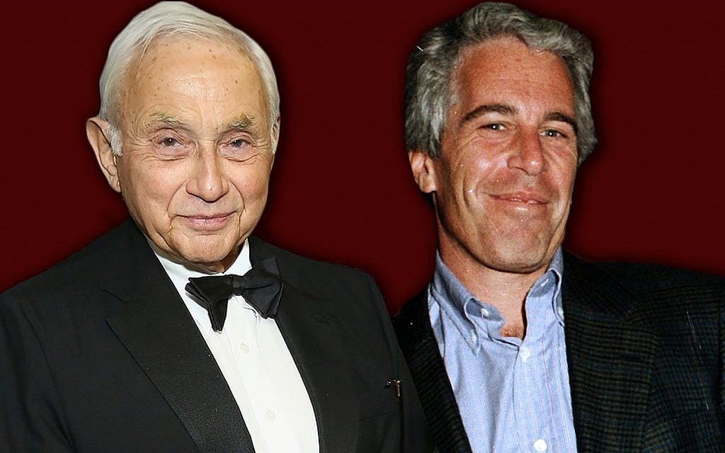 Leslie Wexner, left, and Jeffrey Epstein. (Laura E. Adkins/Getty Images via JTA)