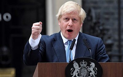 Britain's Prime Minister Boris Johnson delivers a statement outside 10 Downing Street in central London on September 2, 2019 (Ben STANSALL / AFP)