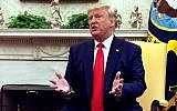 US President Donald Trump speaks to reporters in the Oval Office at the White House in Washington, on September 11, 2019. (Nicholas Kamm/AFP)