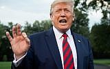 US President Donald Trump speaks to the media prior to departing on Marine One from the South Lawn of the White House in Washington, DC, September 12, 2019 (Photo by SAUL LOEB / AFP)