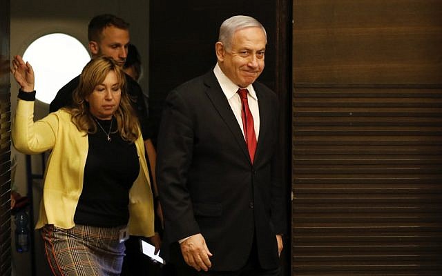 Prime Minister Benjamin Netanyahu arrives to a faction meeting of his Likud party in Jerusalem on September 18, 2019. (Menahem Kahana/AFP) Prime Minister Benjamin Netanyahu arrives to a faction meeting of his Likud party in Jerusalem on September 18, 2019. (Menahem Kahana/AFP)