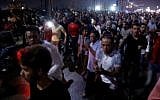 Egyptian protesters shout calling for the removal of President Abdel Fattah el-Sissi in Cairo's downtown on September 20, 2019. (STR/AFP)