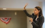 US Rep. Alexandria Ocasio-Cortez (Democrat-New York) speaks at a public housing town hall at a New York City Housing Authority residence in the Bronx borough of New York City, on August 29, 2019. (Spencer Platt/Getty Images/AFP)
