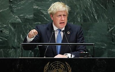 British Prime Minister Boris Johnson speaks at the 74th United Nations General Assembly on September 24, 2019 in New York City (Spencer Platt/Getty Images/AFP)