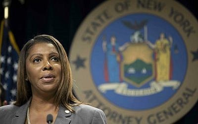 In this photo from June 11, 2019, New York Attorney General Letitia James speaks during a news conference in New York. (AP Photo/Mary Altaffer, File)