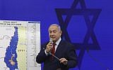 Prime Minister Benjamin Netanyahu during a press conference in Tel Aviv, September 10, 2019.  (AP Photo/Oded Balilty)