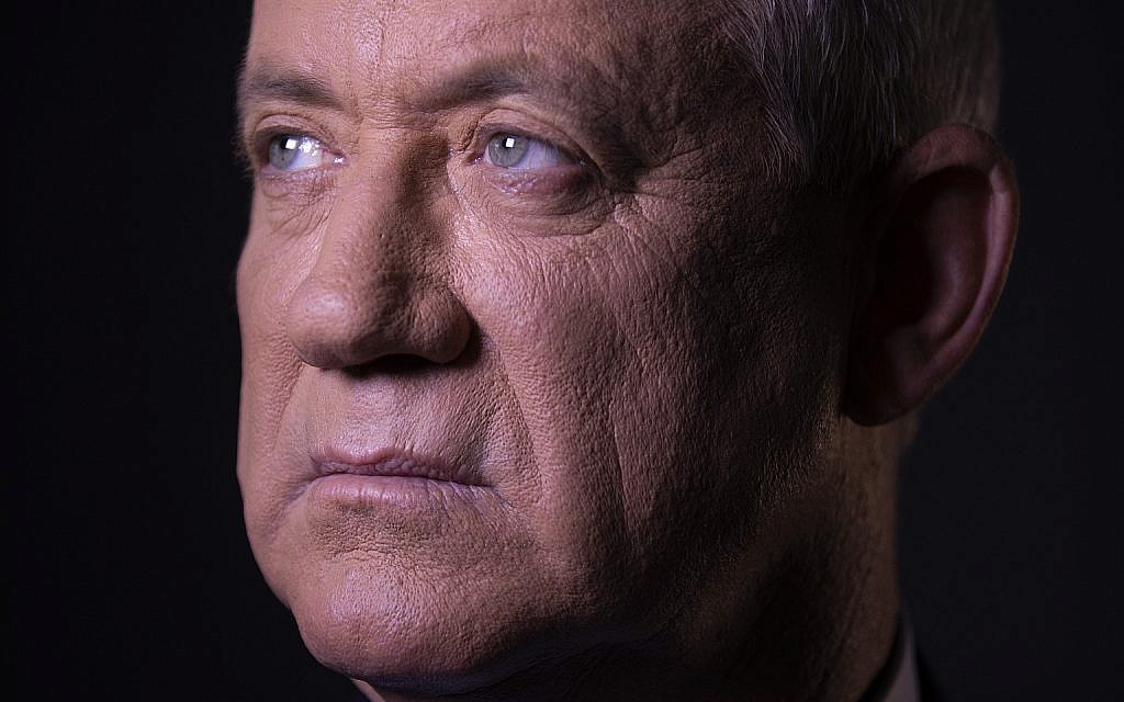 Blue and White party leader Benny Gantz poses for a portrait at his party headquarters, in Tel Aviv, September 12, 2019. (AP Photo/Oded Balilty) Blue and White party leader Benny Gantz poses for a portrait at his party headquarters, in Tel Aviv, September 12, 2019. (AP Photo/Oded Balilty)
