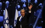 Prime Minister Benjamin Netanyahu addressees his supporters at party headquarters after elections in Tel Aviv, September 18, 2019. (Ariel Schalit/AP)