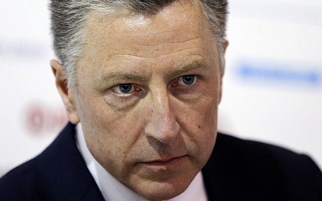 File: US special representative to Ukraine Kurt Volker in Kiev, Ukraine, Sept. 15, 2018 (AP Photo/Efrem Lukatsky) File: US special representative to Ukraine Kurt Volker in Kiev, Ukraine, Sept. 15, 2018 (AP Photo/Efrem Lukatsky)