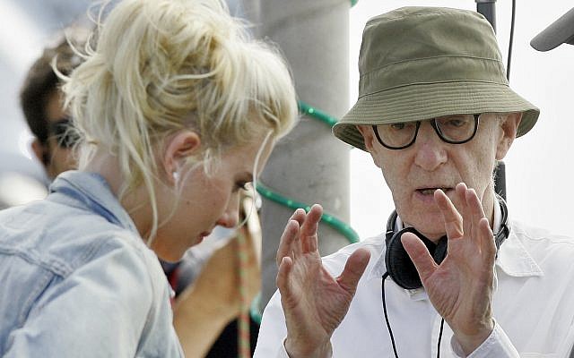 US film director Woody Allen, right, gives instruction to actress Scarlett Johansson on the first day's filming of his new movie in Barcelona, Spain, Monday July 9, 2007. (AP Photo/Manu Fernandez) US film director Woody Allen, right, gives instruction to actress Scarlett Johansson on the first day's filming of his new movie in Barcelona, Spain, Monday July 9, 2007. (AP Photo/Manu Fernandez)