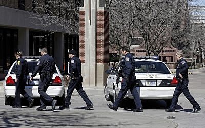 Illustrative: Indianapolis Metropolitan Police officers, March 19, 2013. (Michael Conroy/AP)