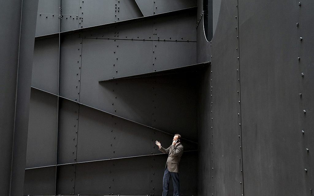 A man finds privacy for a phone call within the walls of "Mountains and Clouds," a sculpture by Alexander Calder in the Hart Senate Office Building on Capitol Hill in Washington, Thursday, April 11, 2019. (AP/J. Scott Applewhite) A man finds privacy for a phone call within the walls of "Mountains and Clouds," a sculpture by Alexander Calder in the Hart Senate Office Building on Capitol Hill in Washington, Thursday, April 11, 2019. (AP/J. Scott Applewhite)