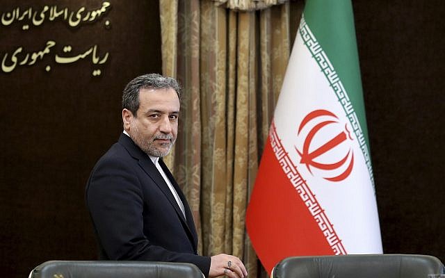 Iranian Deputy Foreign Minister Abbas Araghchi attends a press briefing in Tehran, Iran, July 7, 2019. (Ebrahim Noroozi/AP) Iranian Deputy Foreign Minister Abbas Araghchi attends a press briefing in Tehran, Iran, July 7, 2019. (Ebrahim Noroozi/AP)