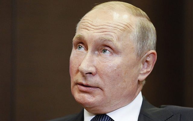 Russian President Vladimir Putin speaks during his meeting with Israeli Prime Minister Benjamin Netanyahu in Sochi, Russia, September 12, 2019. (Shamil Zhumatov/Pool Photo via AP) Russian President Vladimir Putin speaks during his meeting with Israeli Prime Minister Benjamin Netanyahu in Sochi, Russia, September 12, 2019. (Shamil Zhumatov/Pool Photo via AP)