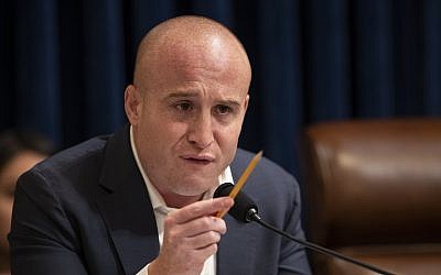 House Subcommittee on Intelligence and Counterterrorism Co-Chairman Rep. Max Rose, D-N.Y. speaks during a hearing on "meeting the challenge of white nationalist terrorism at home and abroad" on Capitol Hill in Washington, Wednesday, Sept. 18, 2019. (AP Photo/Manuel Balce Ceneta)
