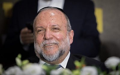 Deputy Finance Minister Yitzhak Cohen attends a Shas party campaign event in Jerusalem on July 22, 2019. (Noam Revkin Fenton/Flash90)