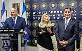 Prime Minister Benjamin Netanyahu speaks at the opening of a Honduran trade office in Jerusalem, on September 1, 2019. (Marc Israel Sellem/Pool/Flash90)