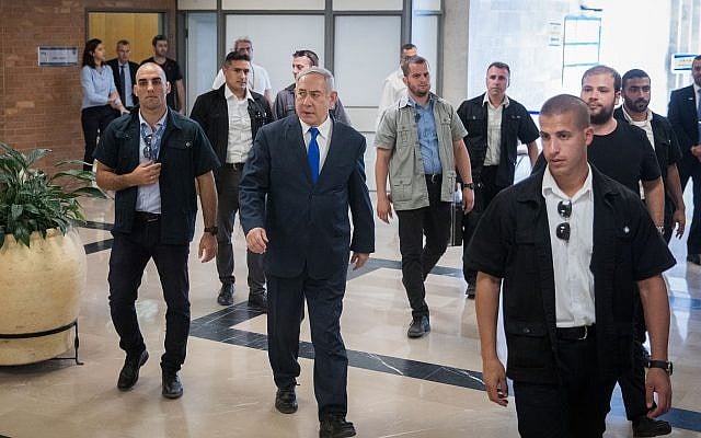 Prime Minister Benjamin Netanyahu walks in the Knesset on September 15, 2019, two days before elections. (Yonatan Sindel/Flash90) Prime Minister Benjamin Netanyahu walks in the Knesset on September 15, 2019, two days before elections. (Yonatan Sindel/Flash90)