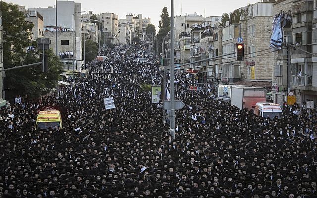 Thousands of ultra-Orthodox Jewish supporters of the United Torah Judaism Party rally in Jerusalem, on September 15, 2019. (Yonatan Sindel/Flash90) Thousands of ultra-Orthodox Jewish supporters of the United Torah Judaism Party rally in Jerusalem, on September 15, 2019. (Yonatan Sindel/Flash90)