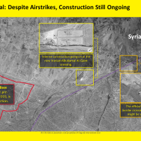 Satellite image showing ongoing construction at an alleged Iranian-controlled border crossing in Syria's Boukamal region, near the Iraqi border, on September 21, 2019. (ImageSat International) Satellite image showing ongoing construction at an alleged Iranian-controlled border crossing in Syria's Boukamal region, near the Iraqi border, on September 21, 2019. (ImageSat International)