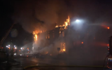 Adas Israel Congregation ablaze in Minnesota, September 9, 2019. (Screenshot from KBJR Channel 6 via JTA)