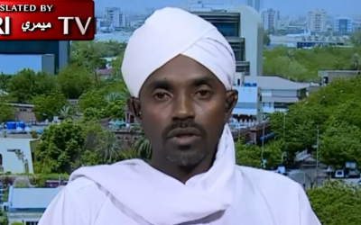 Nasr-Eddin Mofarah, Sudan's new minister for religious affairs, speaks with Saudi broadcaster Al Arabiya on September 6, 2019. (Screen capture: MEMRI)