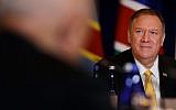 US Secretary of State Mike Pompeo at an event hosted by the Department of State's Energy Resources Governance Initiative in New York, September 26, 2019. (AP Photo/Seth Wenig)