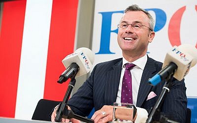 Norbert Hofer addresses the media during a press conference in Vienna, Austria, May 20, 2019. (AP Photo/Michael Gruber)
