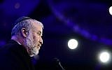 Attorney General Avichai Mandelblit speaks at a conference outside Tel Aviv, September 3, 2019. (Tomer Neuberg/Flash90)