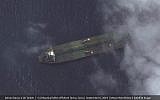 This September 6, 2019 satellite image provided by Maxar Technologies appears to show the Iranian oil tanker Adrian Darya-1 off the coast of Tartus, Syria. (Satellite image ©2019 Maxar Technologies via AP)
