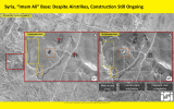 Satellite image showing ongoing construction at an alleged Iranian military base in Syria's Boukamal region, near the Iraqi border, on September 21, 2019. (ImageSat International)