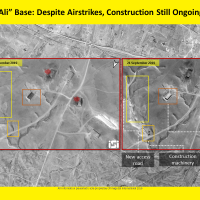 Satellite image showing ongoing construction at an alleged Iranian military base in Syria's Boukamal region, near the Iraqi border, on September 21, 2019. (ImageSat International) Satellite image showing ongoing construction at an alleged Iranian military base in Syria's Boukamal region, near the Iraqi border, on September 21, 2019. (ImageSat International)