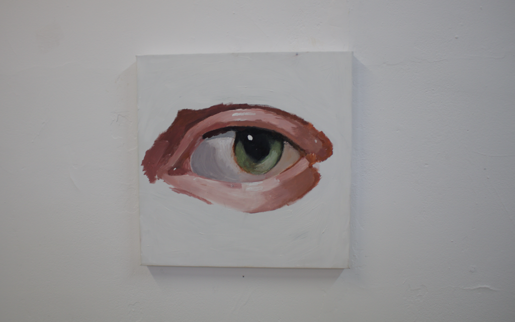 An eye painted by Lama Watad as part of her final HaMidrasha exhibit at Beit Berl College (Hannah Harnest) An eye painted by Lama Watad as part of her final HaMidrasha exhibit at Beit Berl College (Hannah Harnest)