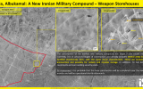 Satellite image showing the construction of a new Iranian military base in Iraq's Albukamal Al-Qaim region, near the Syrian border (ImageSat International via Fox News)