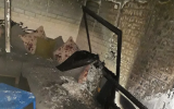A family home in Shuafat, East Jerusalem after it was gutted by a fire in a suspected arson attack, September 30, 2019 (Fire and Rescue Services)