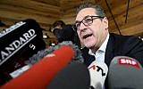 Heinz-Christian Strache, Austria's former vice-chancellor and disgraced former leader of the far-right Freedom Party (FPOe), gives a statement to the press in Vienna on October 1, 2019. (Joe Klamar/AFP)