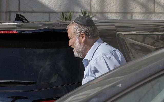 Attorney General Avichai Mandelblit arrives at Justice Ministry headquarters in Jerusalem for the start of Prime Minister Benjamin Netanyahu's pre-indictment hearings in a series of corruption cases, on October 2, 2019. (Menahem Kahana/AFP) Attorney General Avichai Mandelblit arrives at Justice Ministry headquarters in Jerusalem for the start of Prime Minister Benjamin Netanyahu's pre-indictment hearings in a series of corruption cases, on October 2, 2019. (Menahem Kahana/AFP)