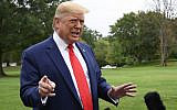 US President Donald Trump speaks to the press as he departs the White House in Washington, DC, for Florida on October 3, 2019. (Jim Watson/AFP)